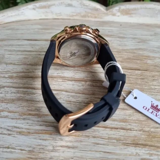 Relógio Unissex Olevs Com Pulseira Silicone-Rosë - Foto 4
