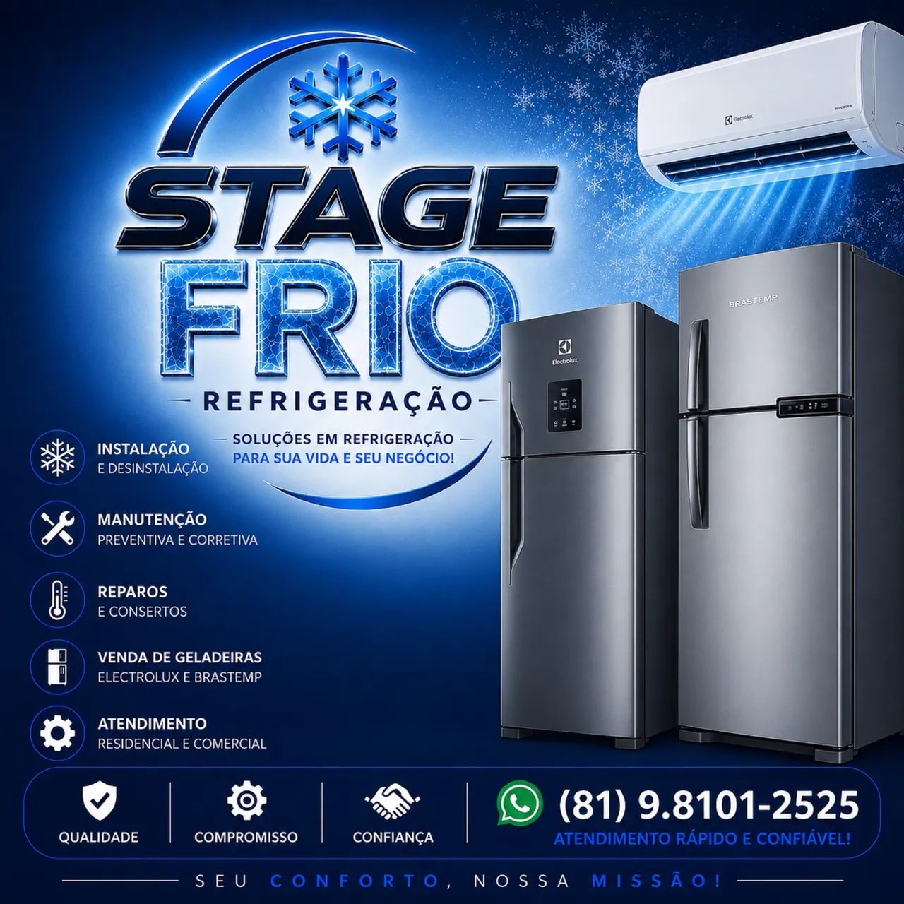 Consertos de geladeiras e ar-condicionado 