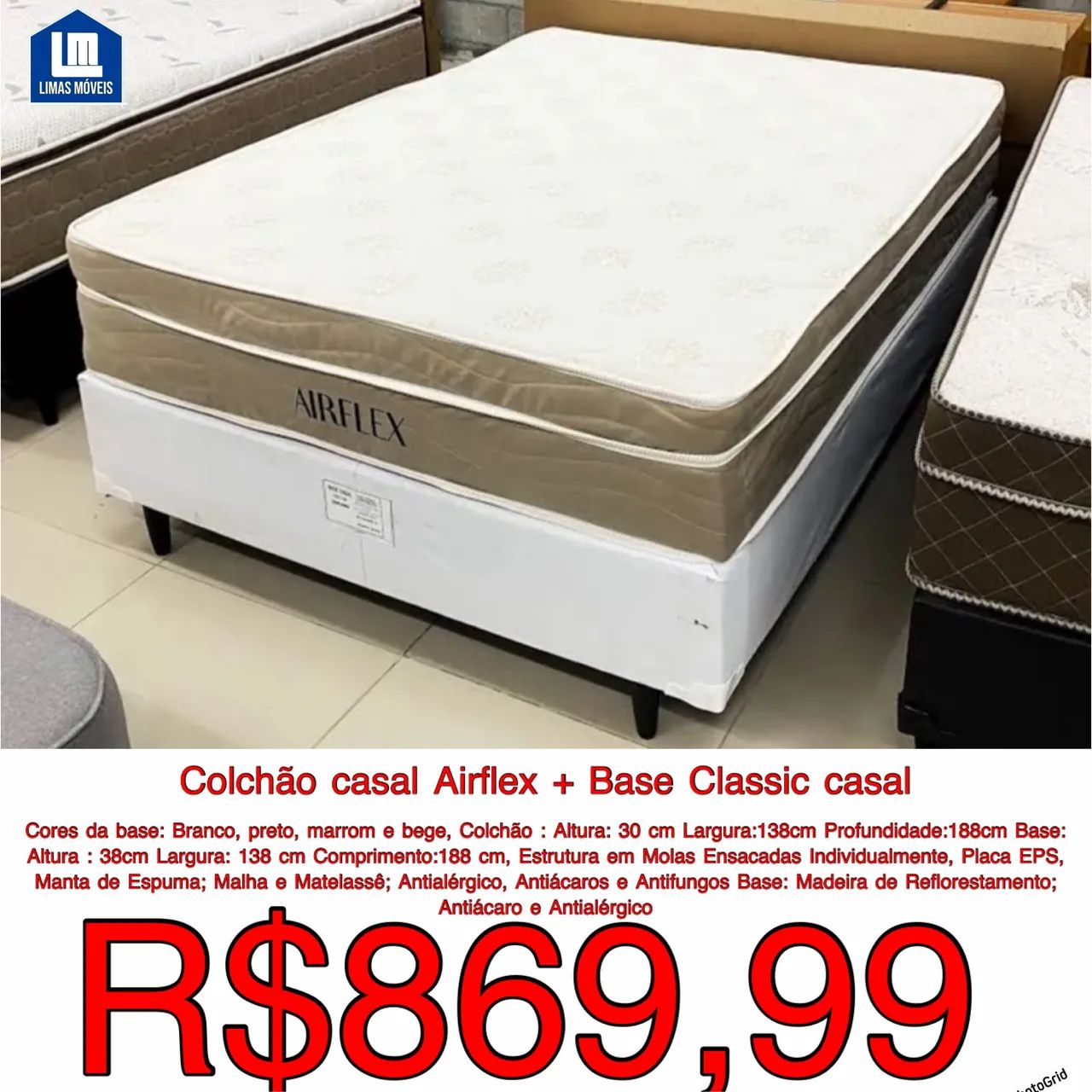 Cama box casal promoção 