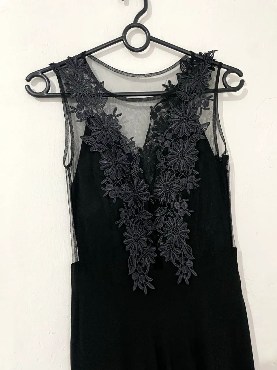 Vestido Longo Preto - Renda e Tule - Foto 4