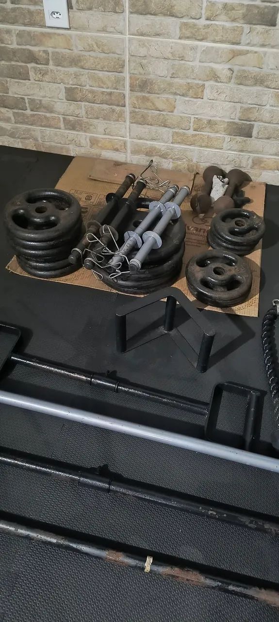 KIT ACADEMIA COMPLETO - BARRAS, ANILHAS E ACESSÓRIOS - Foto 2