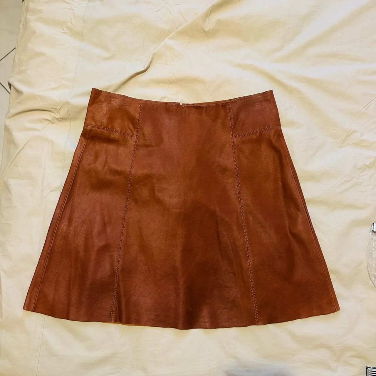 Saia de couro legítimo ZARA - Foto 2