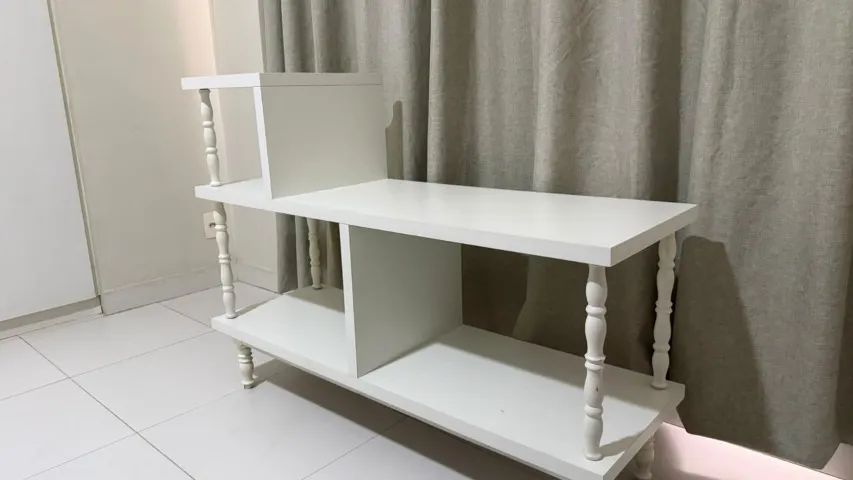 Rack de Madeira Branco Reformado - Foto 3