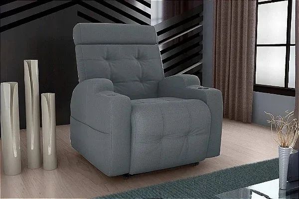 POLTRONA DO PAPAI AUTOMÁTICA  LINHO CINZA r87