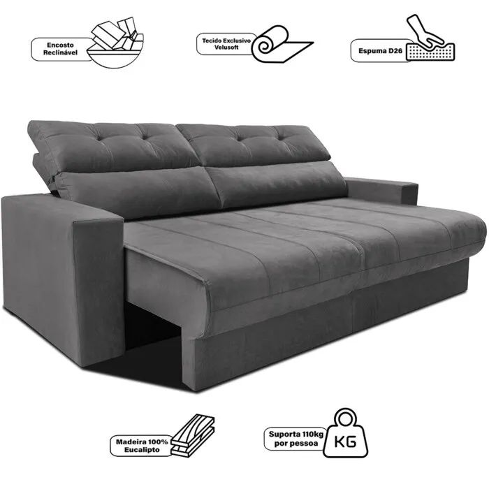 Sofá Retrátil e Reclinável 1.70 [Frete Grátis] - Foto 4