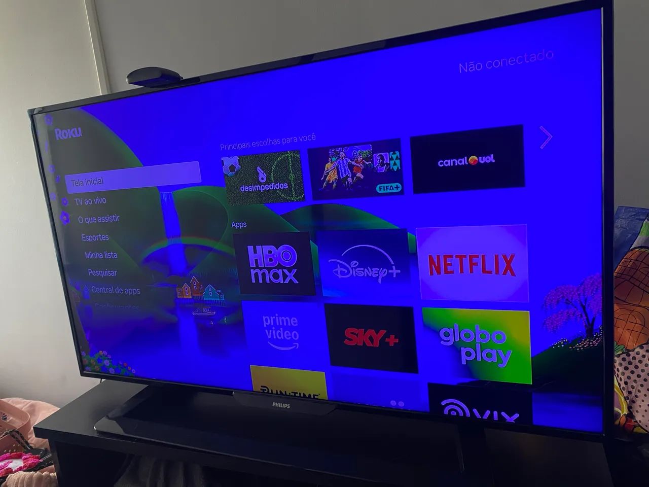 Philips LED Full HD de 40 polegadas e conversor Roku express 