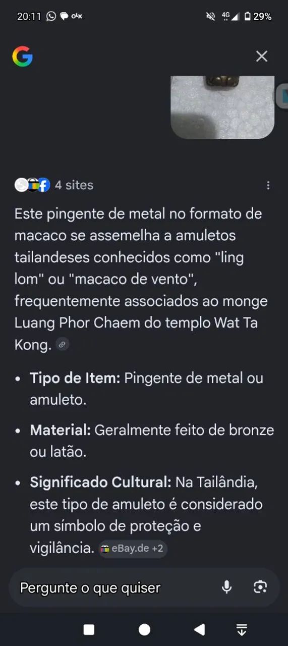 Pingente de metal macaquinho ( tailandês) - Foto 4