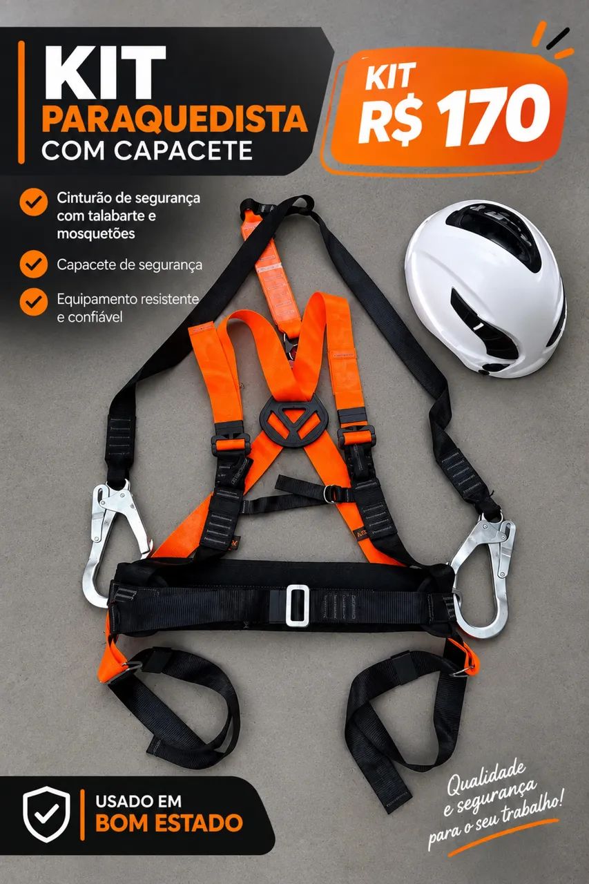 Cinto de segurança e capacete 