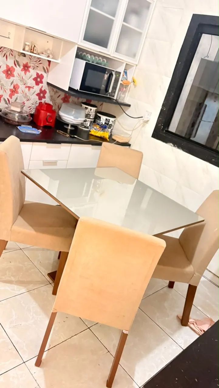 mesa quadrada de vidro - Foto 3