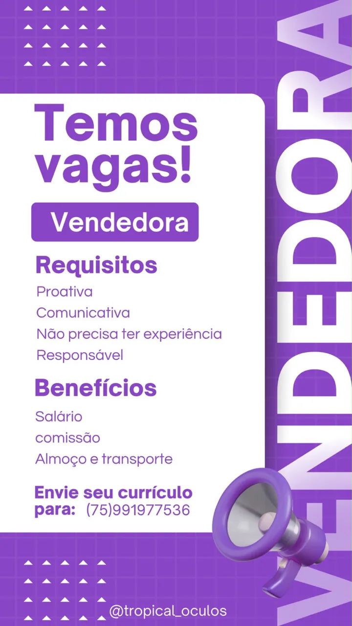 Vendedora de ótica 