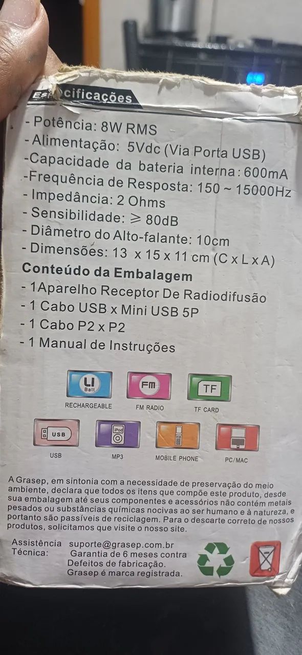 CAIXA DE SOM SEM FIO PEQUENA - Foto 5