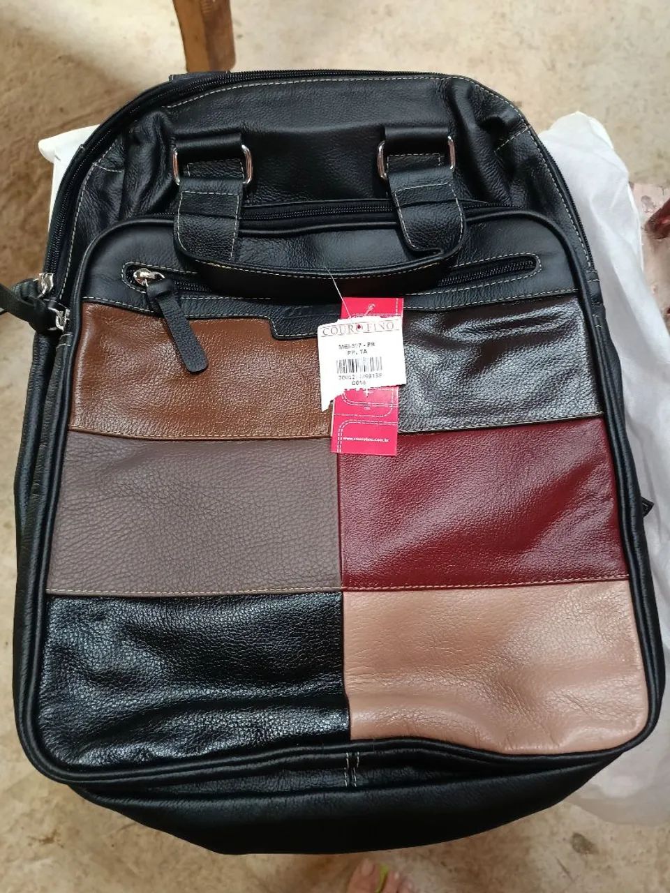 Mochila de couro fino - Foto 5