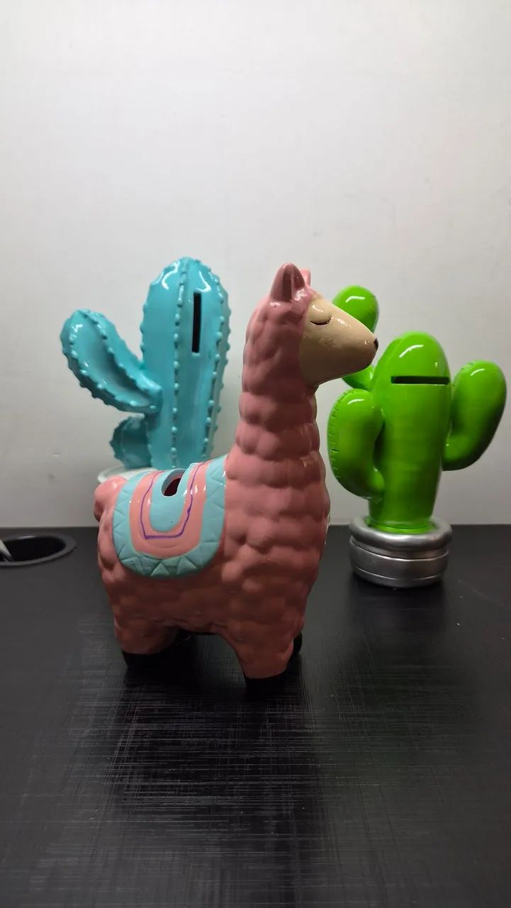 Kit cofrinho cactos e lhama