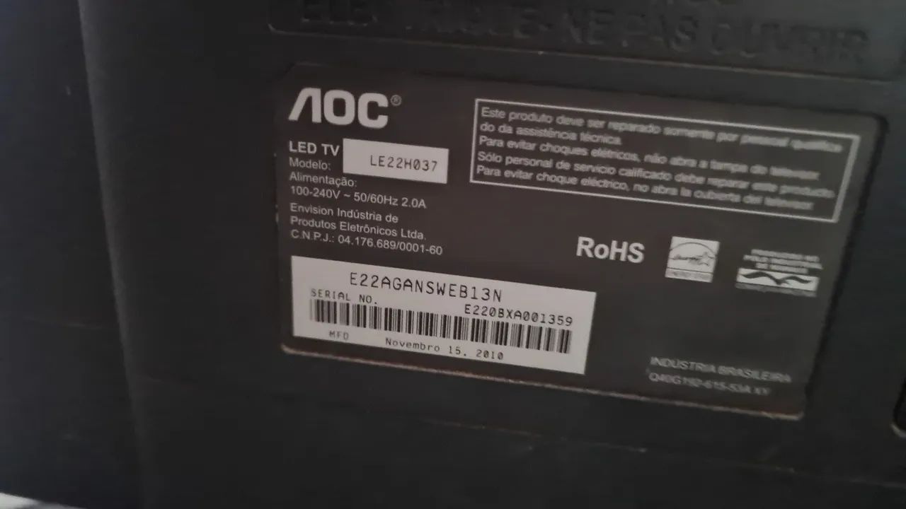 Lote 2 Monitores TV AOC 22" LED  - Foto 4