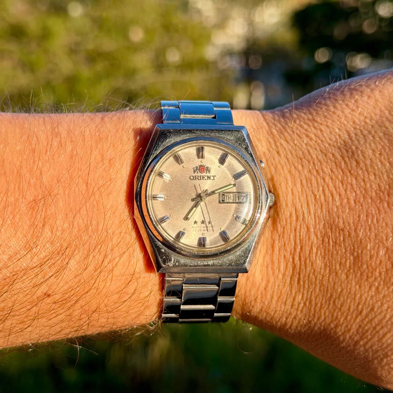 Relógio Orient 3 Estrelas Automatico Vintage Branco