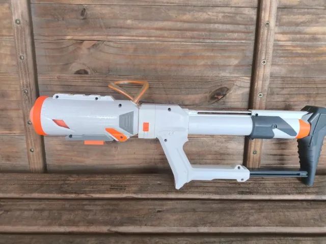 Nerf Modulus Tri-Strike Blaster, Mega Barrel, Rocket Launcher,1 foguete - pouco uso! - Foto 3