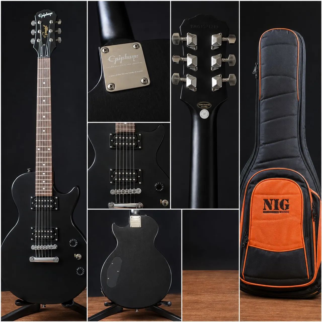 Les paul epiphone black serie special aceito trocas+ampli+case