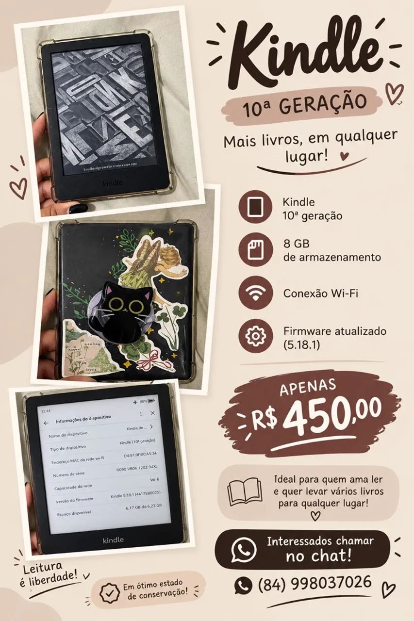 KINDLE 10ª GERAÇÃO À VENDA
