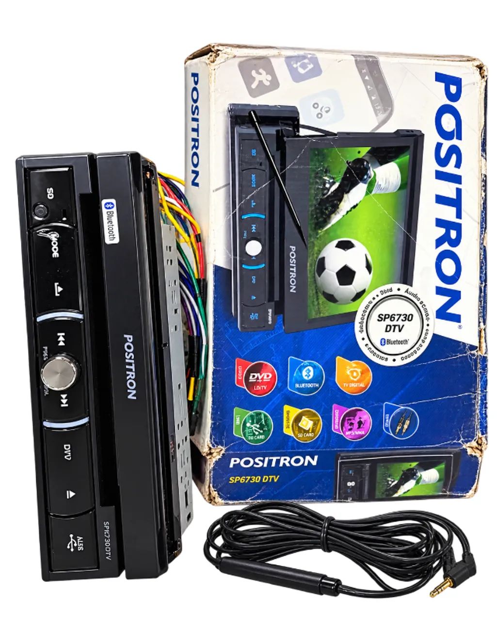 DVD Automotivo Pósitron SP6730 DTV com Caixa Original e Acessórios