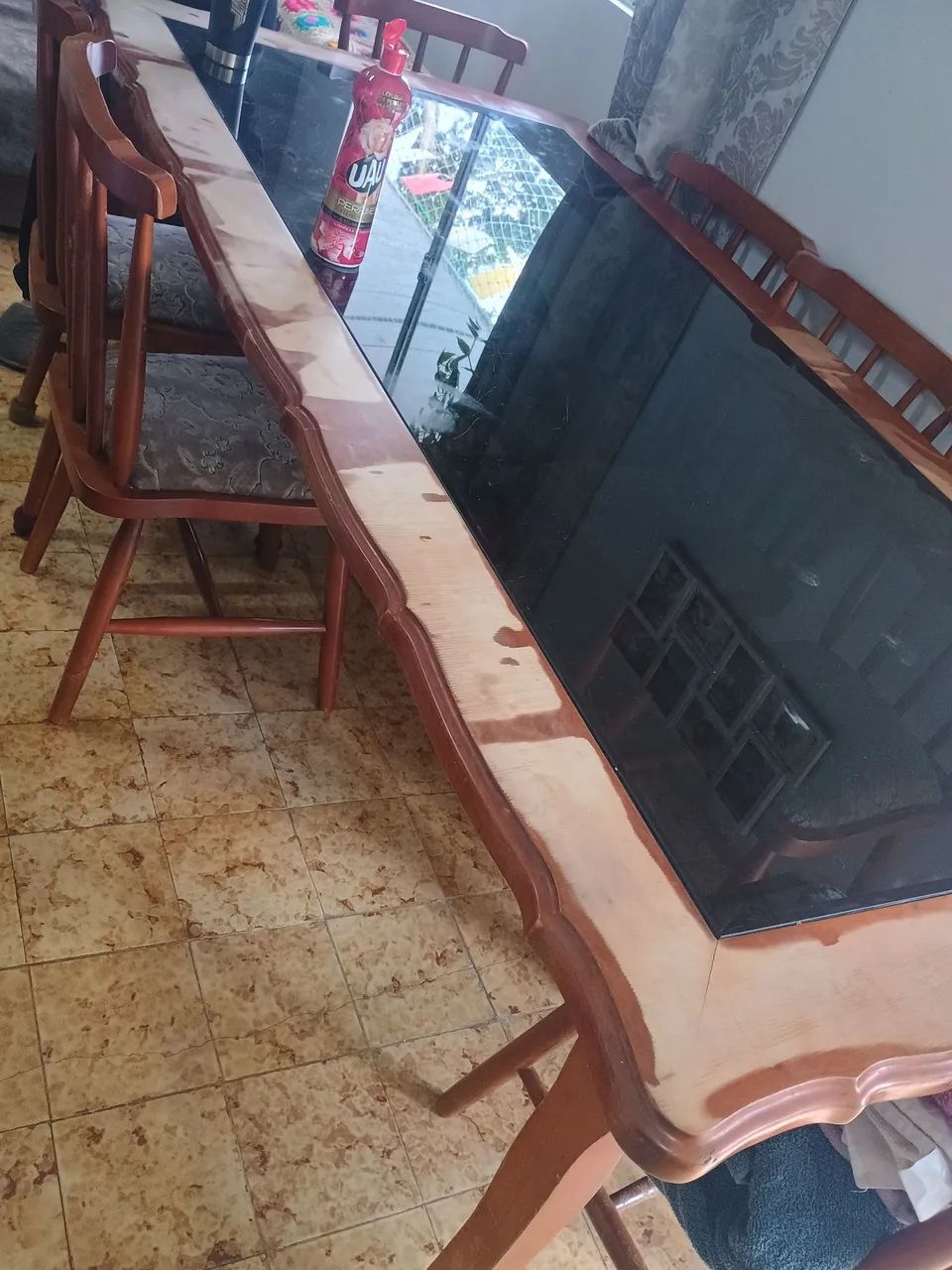 Mesa tampo de vidro