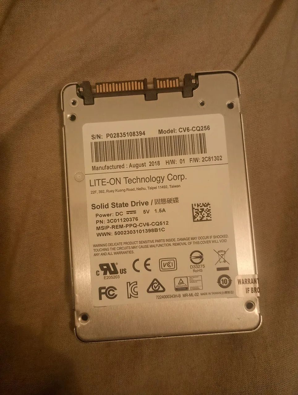 SSD LiteOn 256gb
