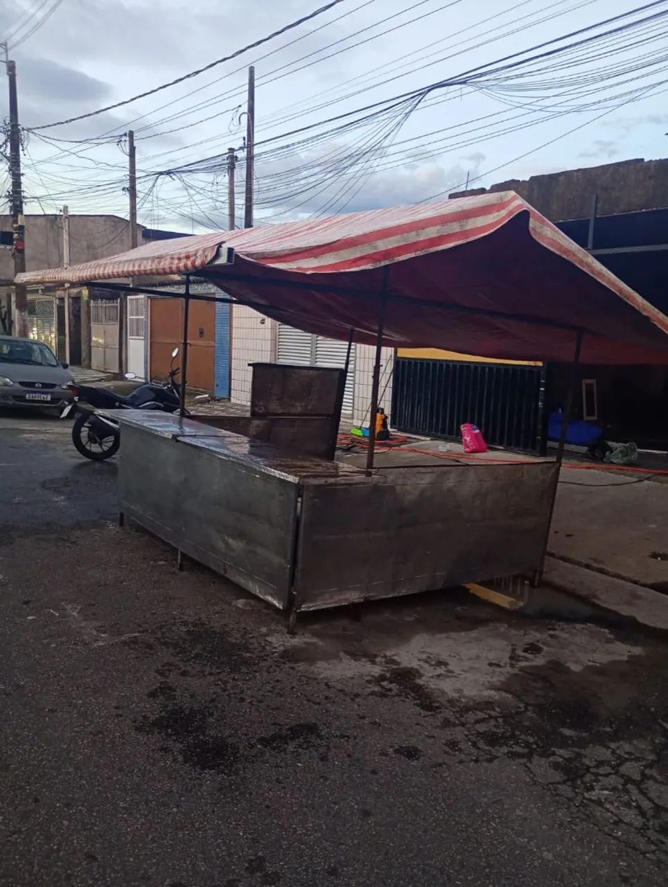 Barraca de feira, aço inox inoxidável, com lona e ferros - Foto 5