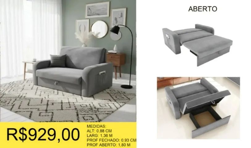 SOFA CAMA A PRONTA-ENTREGA  - Foto 2
