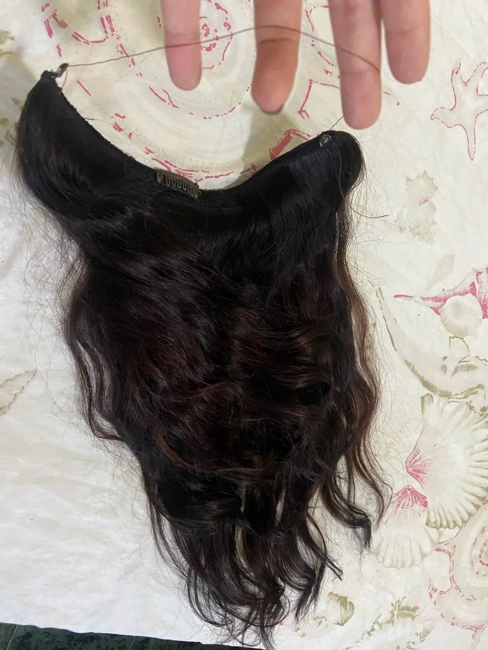 Aplique 1 Tela em fio invisível com cabelo 100% Humano - Foto 4