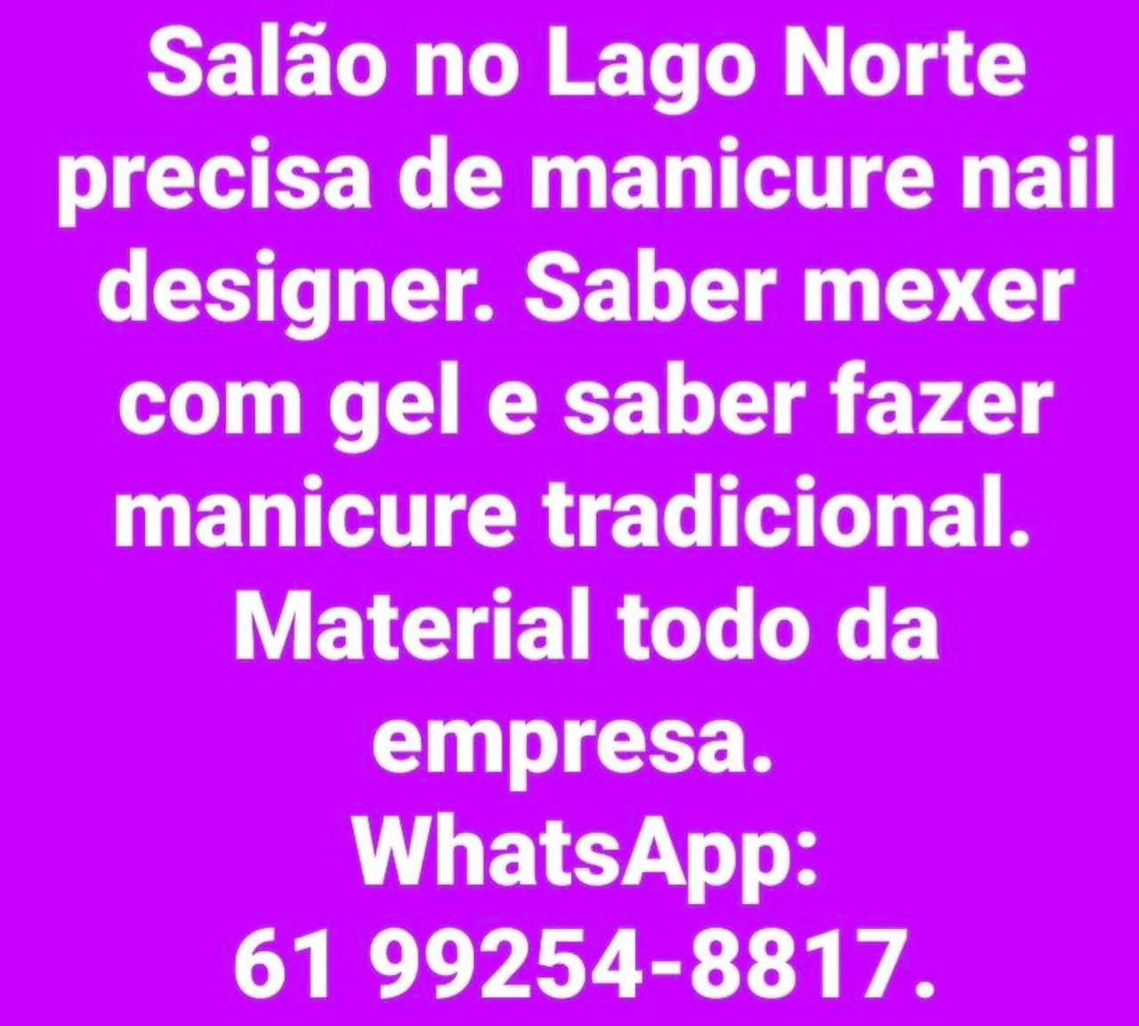 Manicure para esmalteria no Lago Norte DF