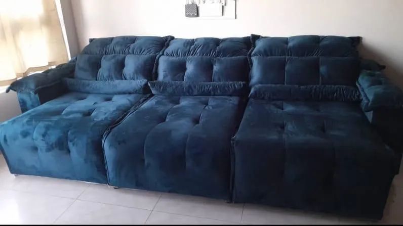 Sofá Retrátil Reclinável 3 lugares com mola ensacada  - Foto 4
