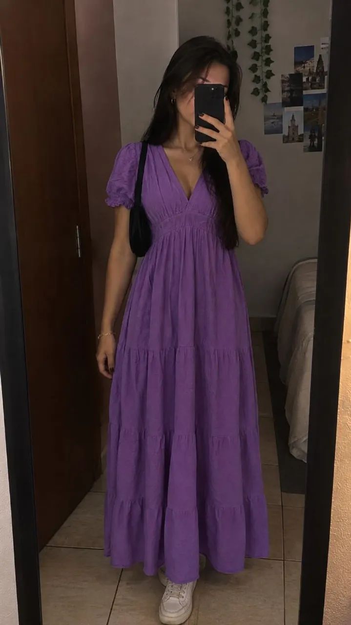 Vestido longo lilás P/M