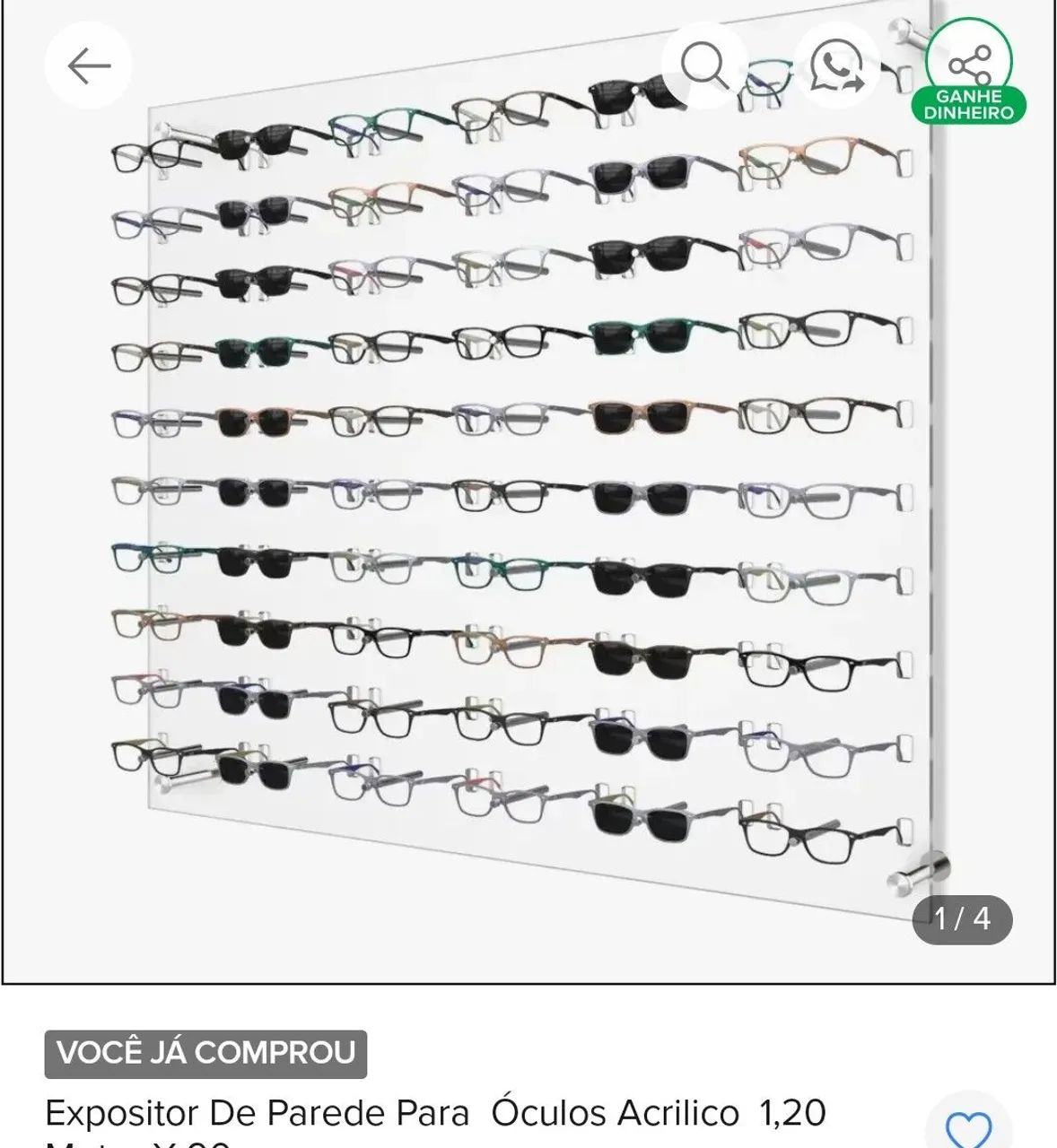 Expositor para ótica 