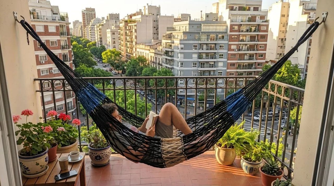 Rede de dormir artesanal trançada linda e resistente em Excelente Estado..  - Foto 2