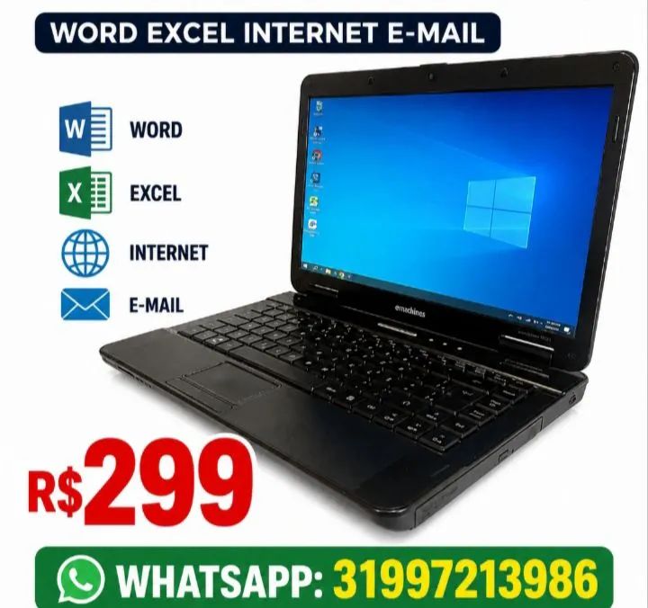 NOTEBOOK R$299- WORD EXCEL INTERNET -13/09/26