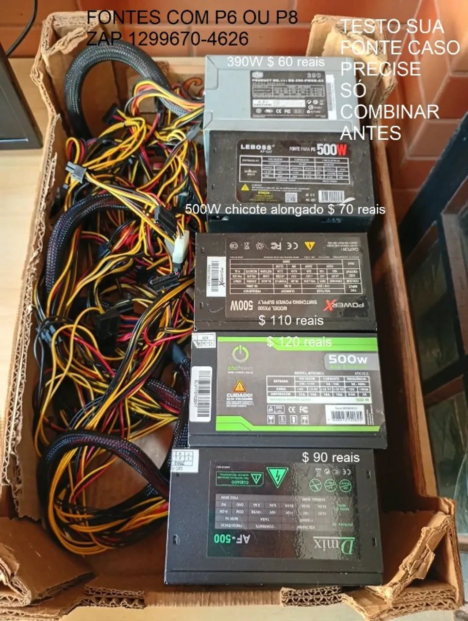 Fonte Atx 450/200 pra Computador Cpu Intel i3 Amd.  - Foto 4