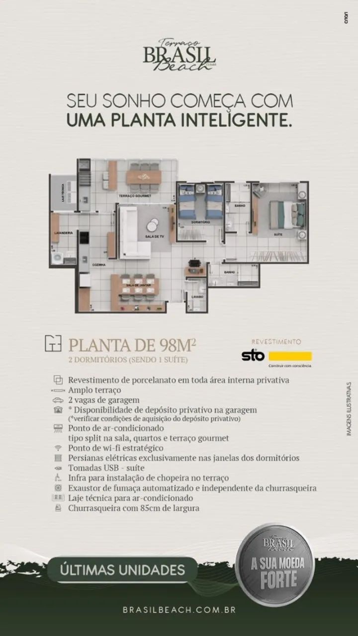 ÚLTIMAS UNIDADES - TERRAÇO BRASIL BEACH | 98m² - Foto 2