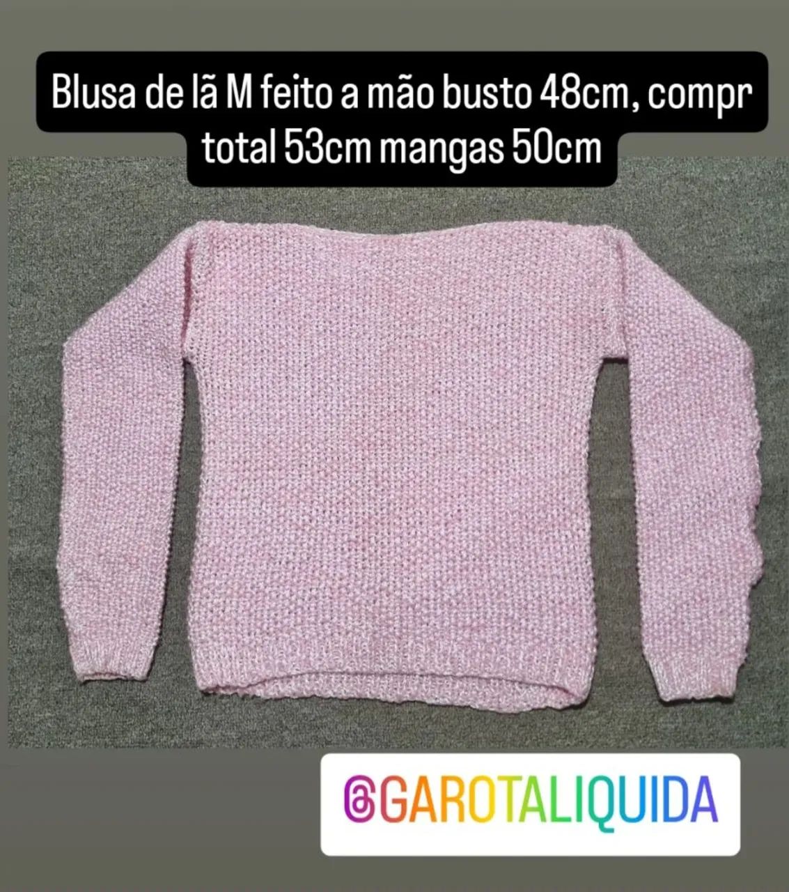 Blusa de lã feminina feito a mão
