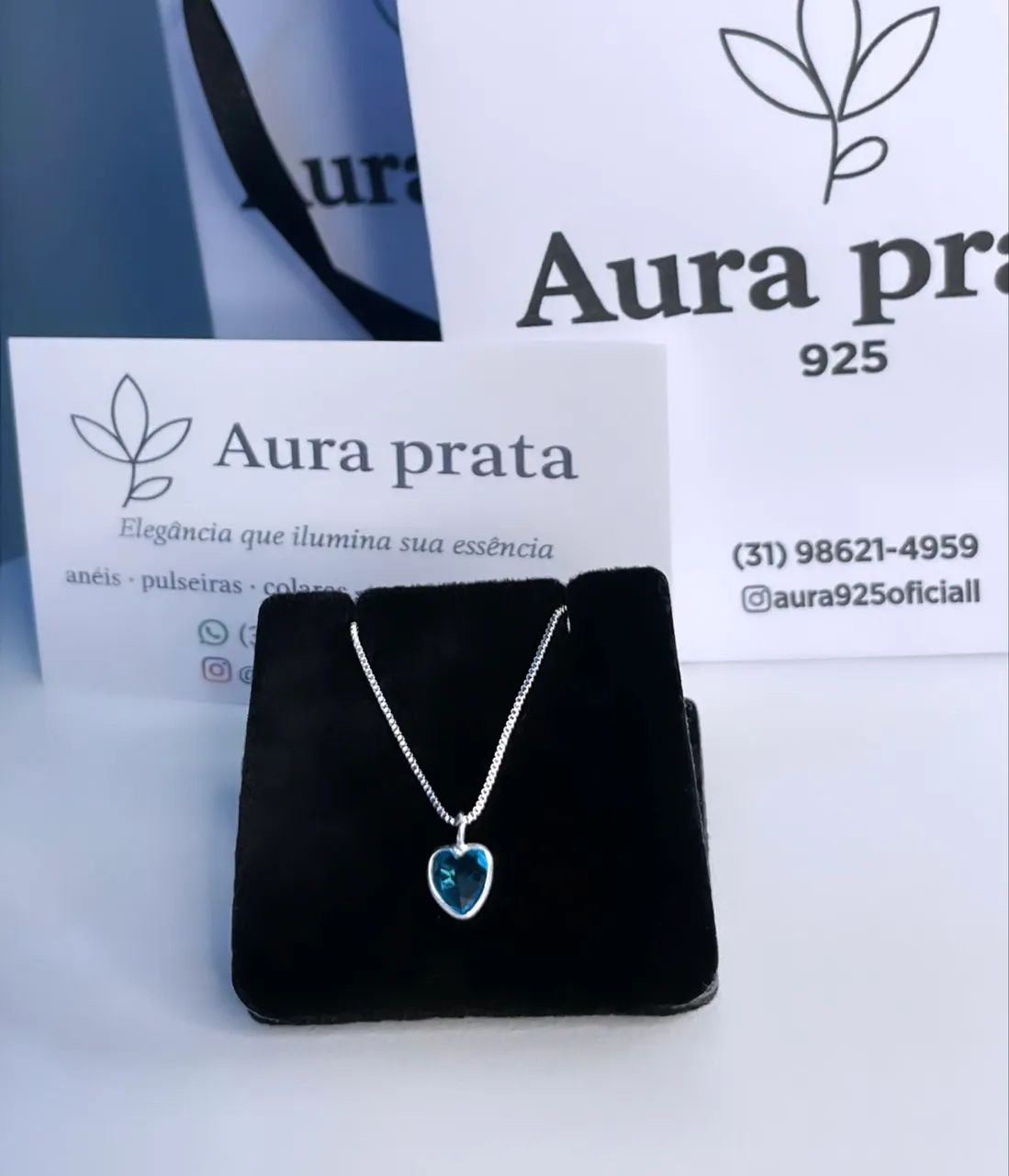 Colar coração Prata 925 legítima  - Foto 3