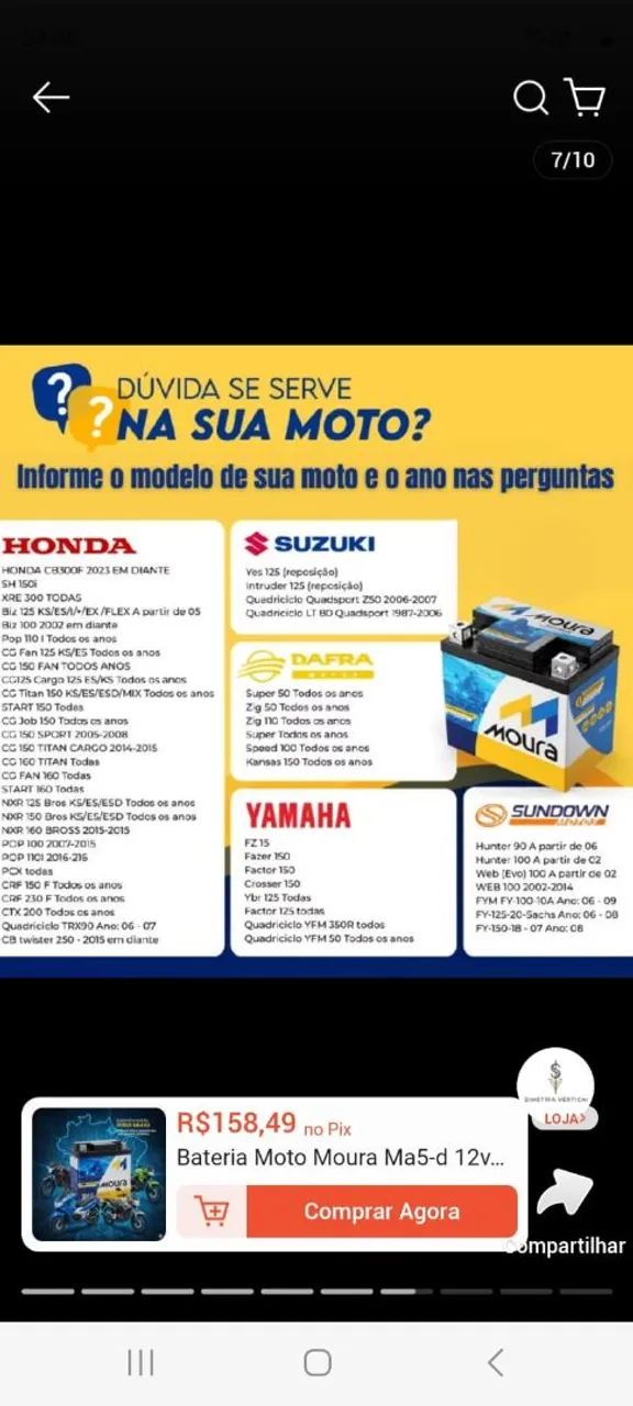 Bateria de Motos 5 e 6 Amperes Nova troca Grátis  - Foto 2