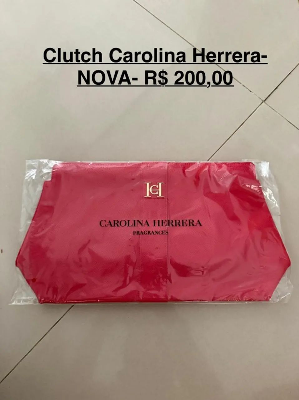 clutch carolina herrera vermelha - nova