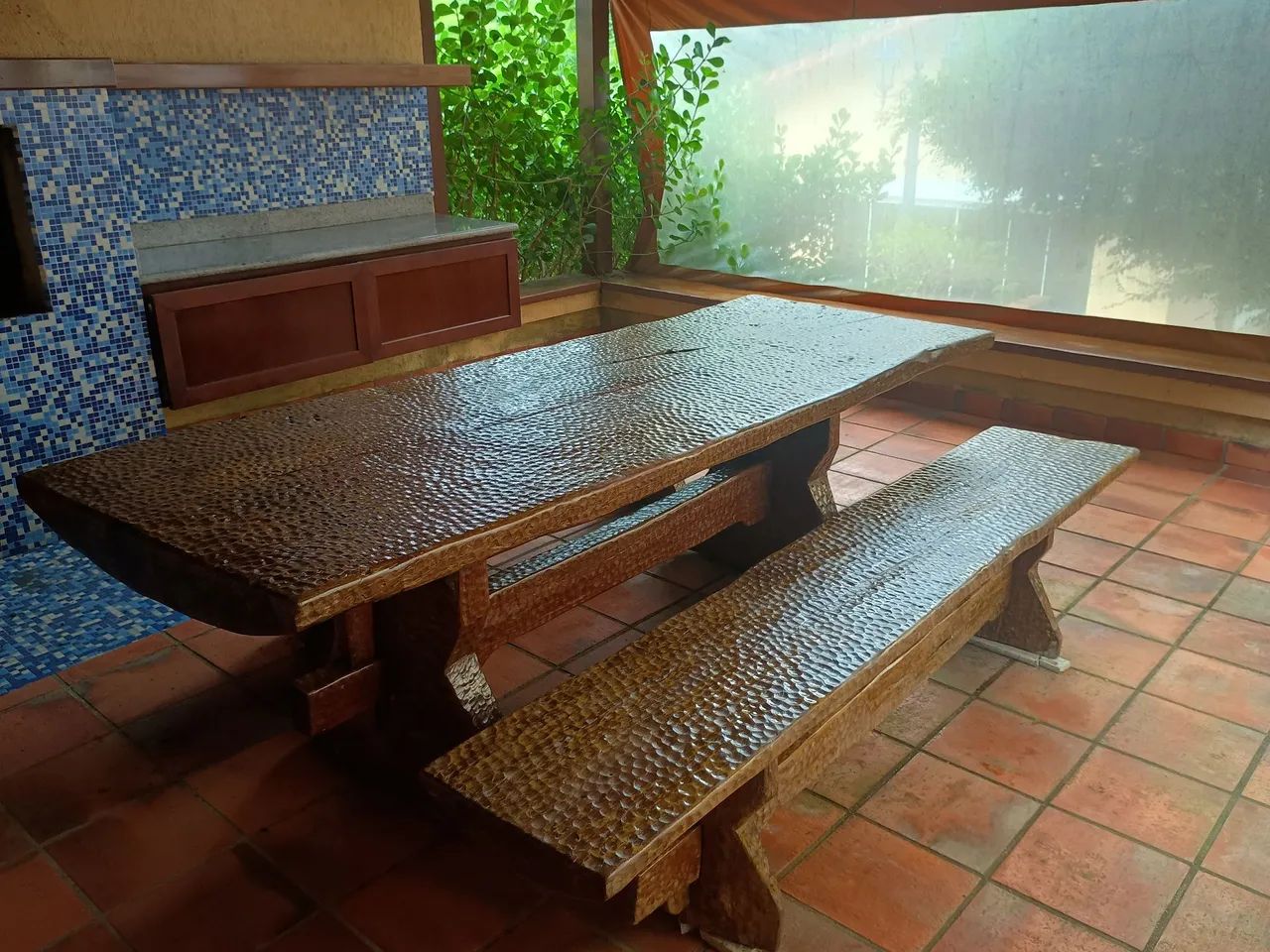 Conjunto Mesa nobre de madeira maciça do Amazonas  - Foto 3