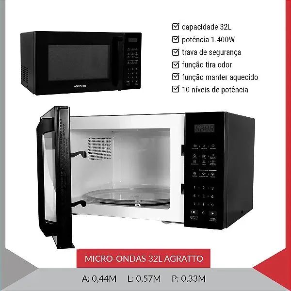 Microondas 32 litros 