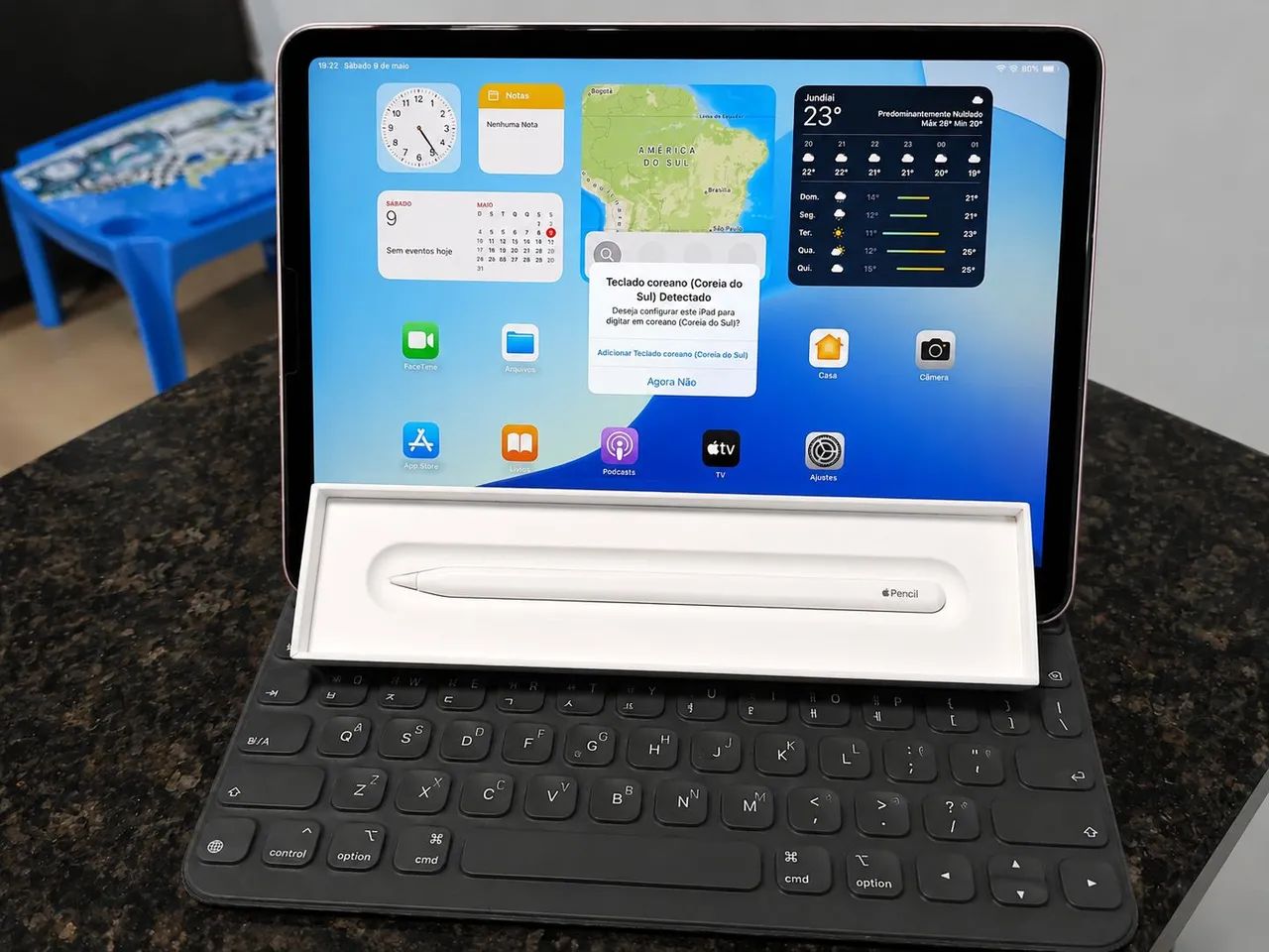 iPad Air 4ª Geração 256GB + Apple Pencil + Teclado Original