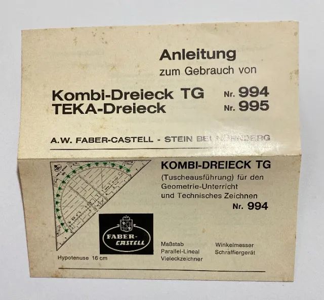 Esquadro Geométrico (modelo Faber-Castell 994) fabricado na Alemanha - Foto 3