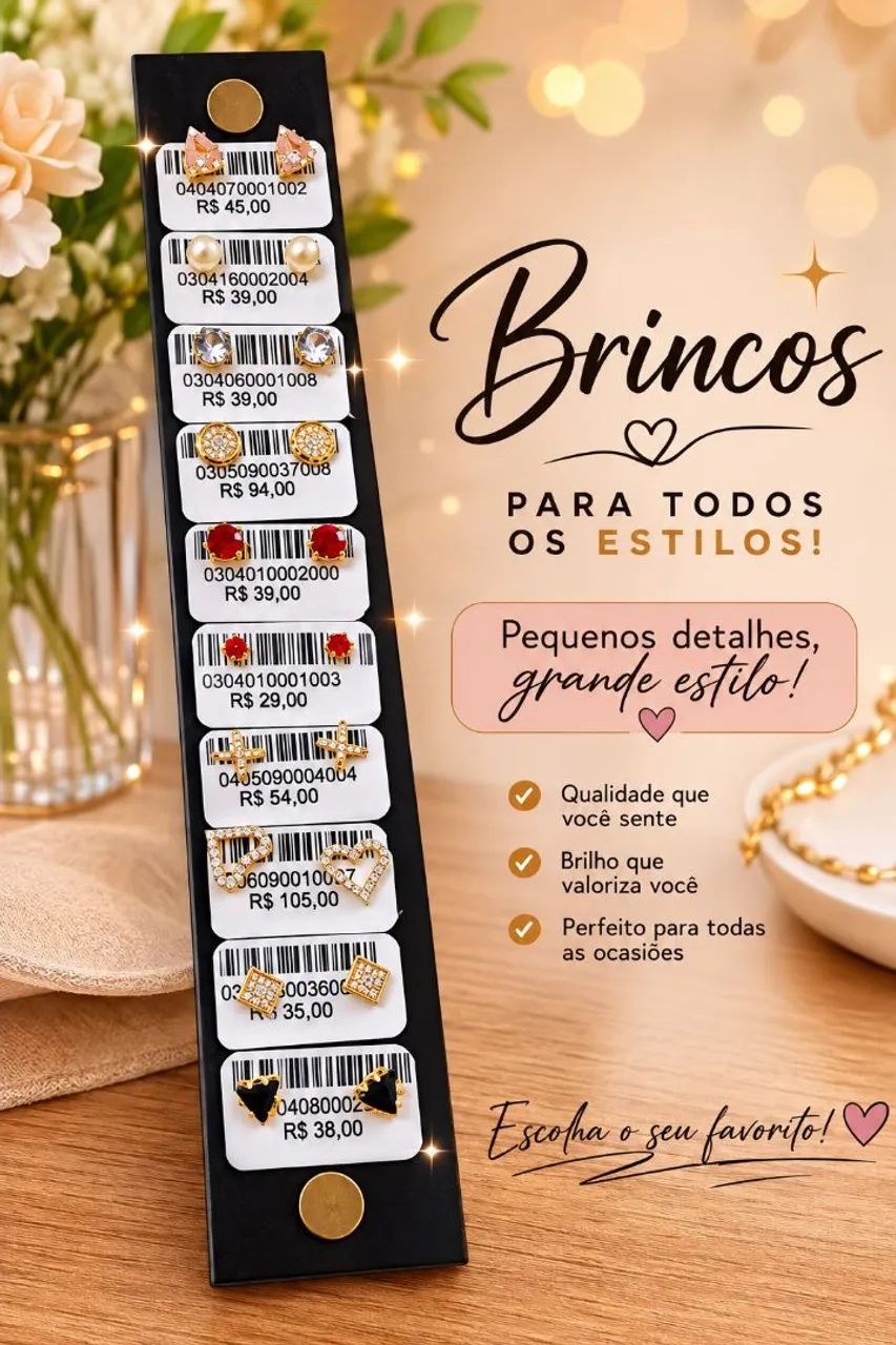 Semijoias Zelitta: Brincos pequenos  e médios  - Foto 2