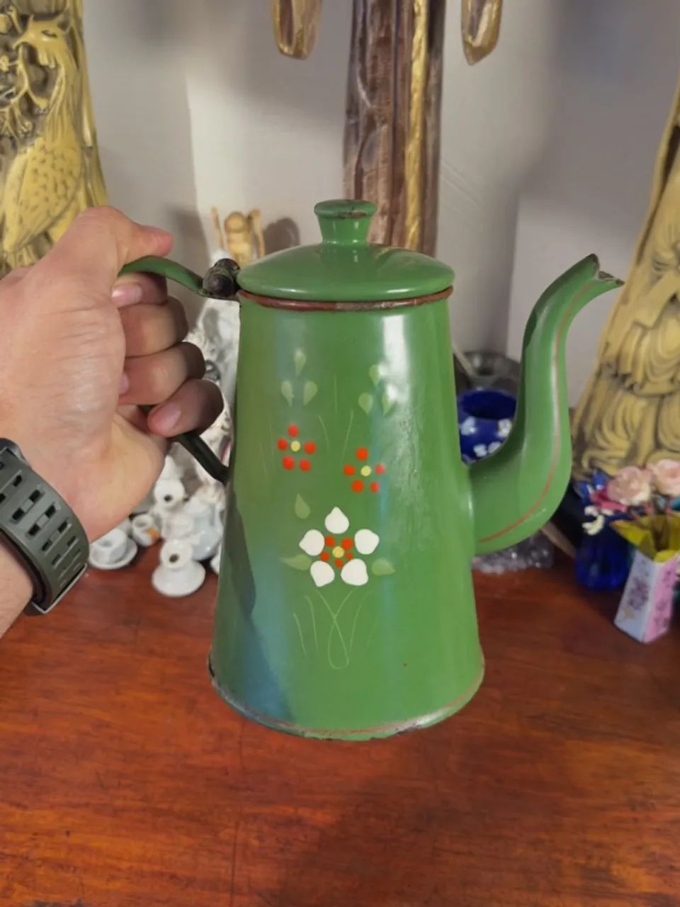 Bule em Ágata Verde com Pintura Floral - Foto 5