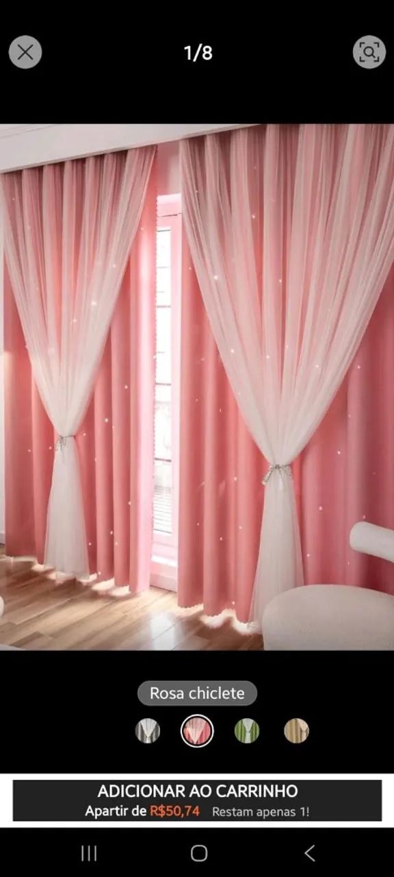 Cortinas tecido algodão