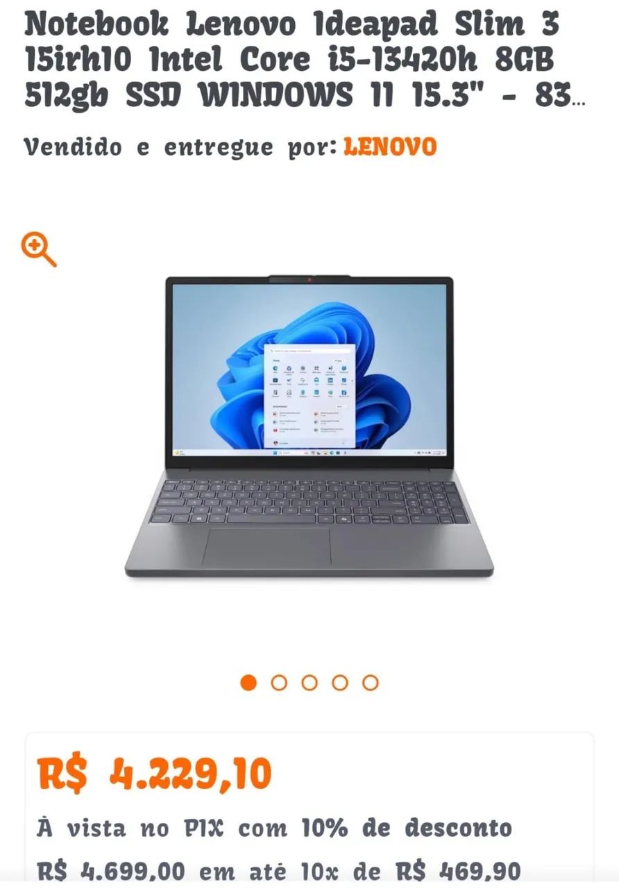 Notebook Lenovo Ideapad Slim 3i, Intel® Core i5 - Foto 4