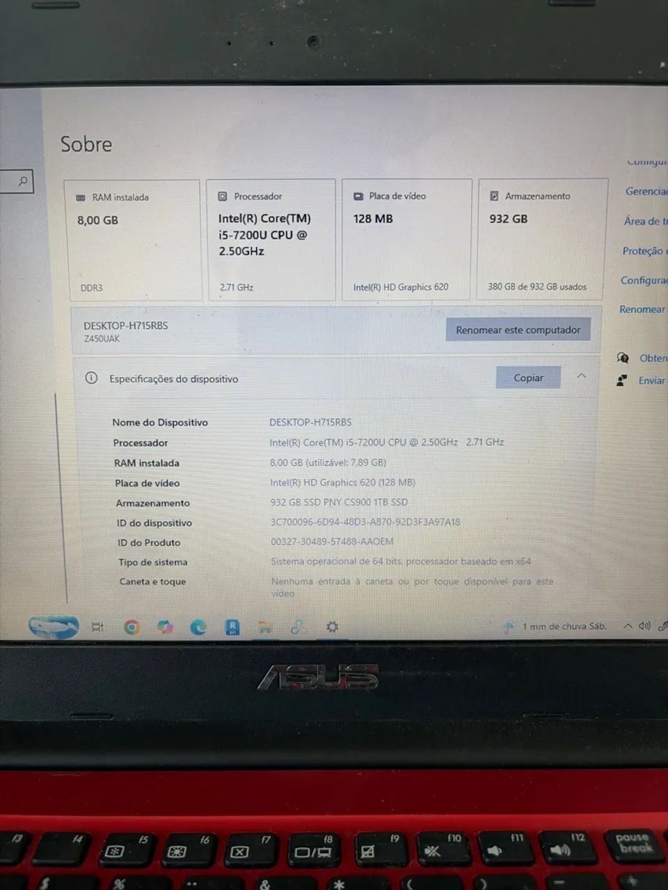 Notebook ASUS Core i5 / 8GB RAM / SSD 1TB - Foto 3