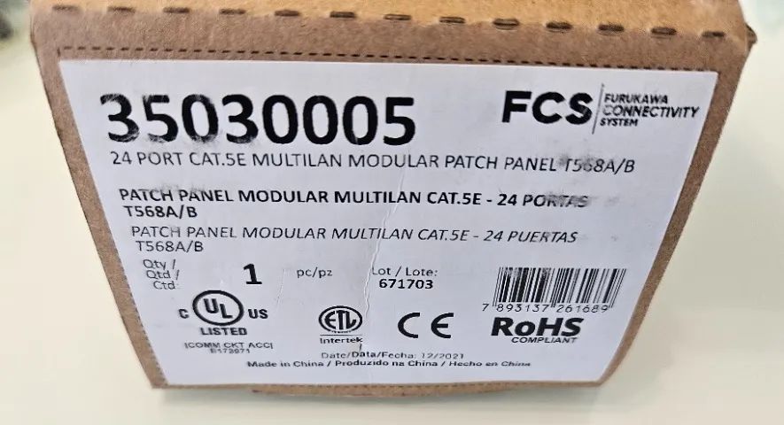 Patch Panel Furukawa Cat5e 24 Portas Modular 35030005 - Foto 4
